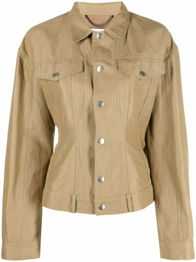 Stella McCartney fitted-waist button-up jacket - Neutrals Cover