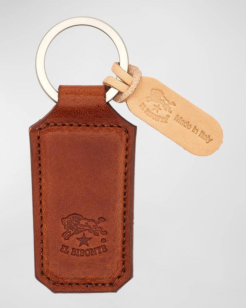 Il Bisonte Men's Oriuolo Stamped Logo Leather Keychain Cover