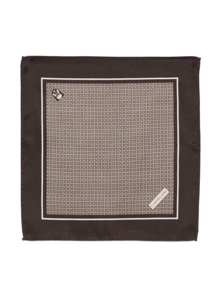 Corneliani silk pocket square - Brown Cover