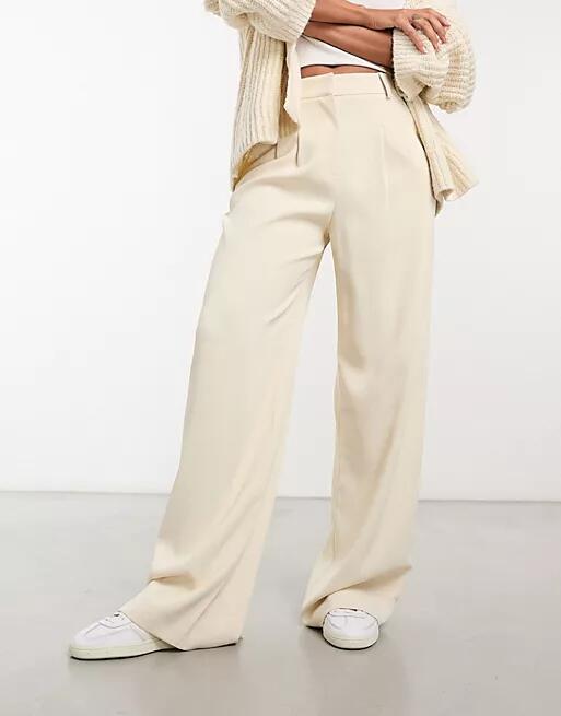 French Connection front pleat pants in camel-Neutral Cover