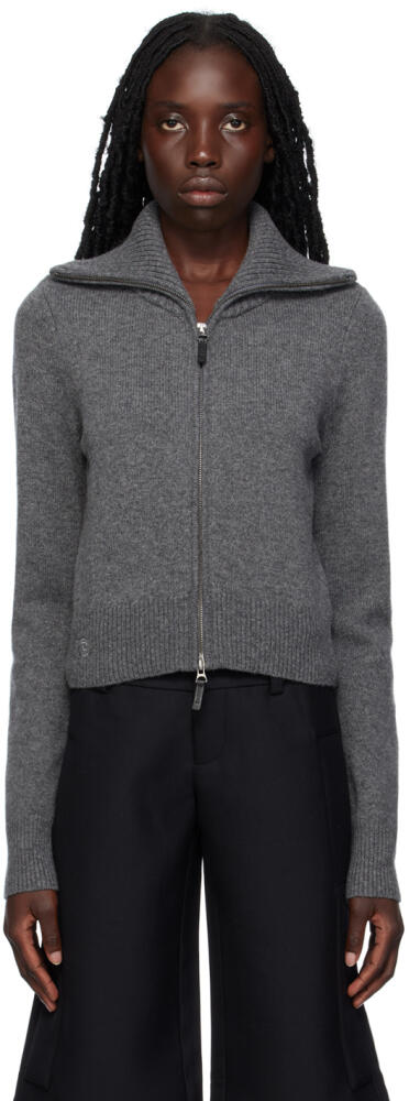 Fax Copy Express Gray Zip Sweater Cover