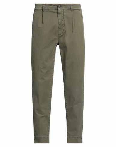 40weft Man Pants Military green Cotton, Elastane Cover