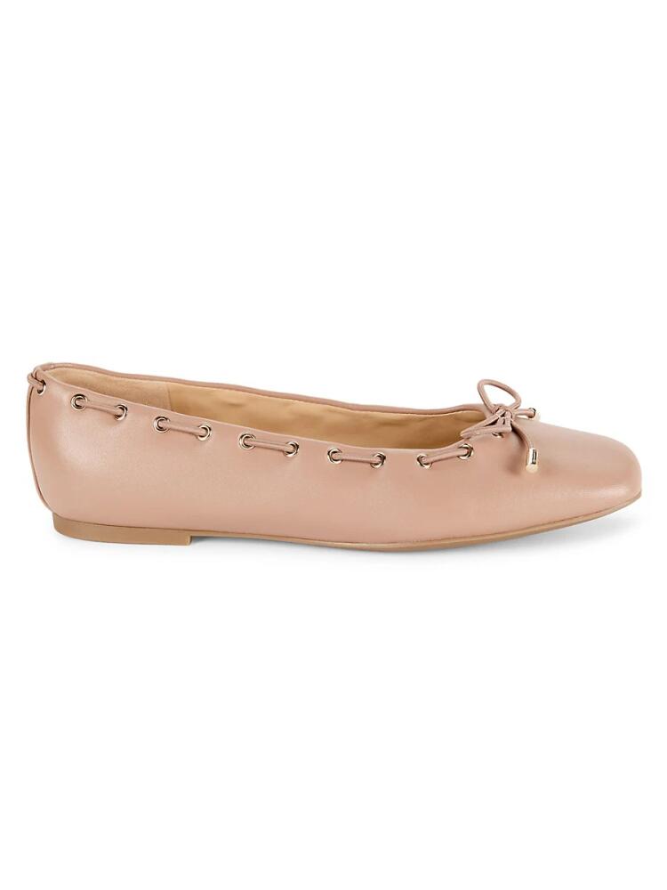 Marc Fisher LTD Women's Letizia Bow Leather Ballet Flats - Medium Natural Cover