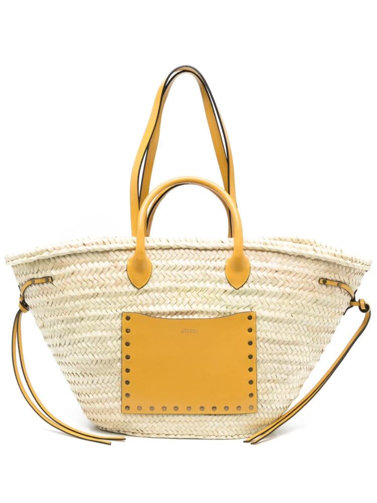 ISABEL MARANT Cadix woven beach bag - Neutrals Cover