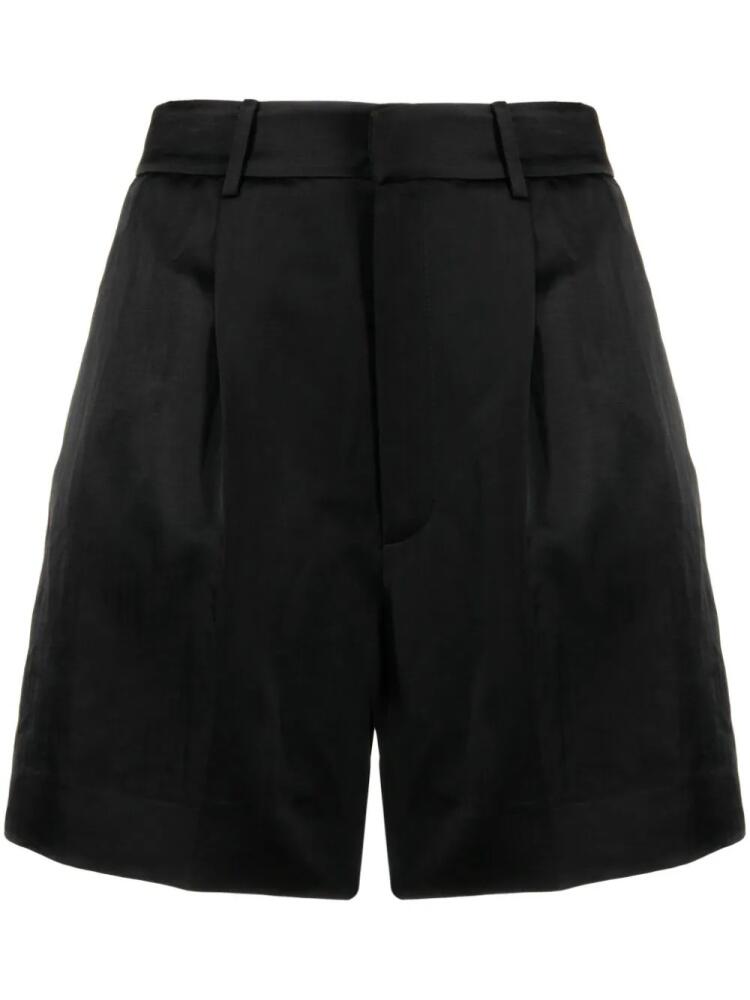 Ralph Lauren Collection logo-embroidered satin shorts - Black Cover