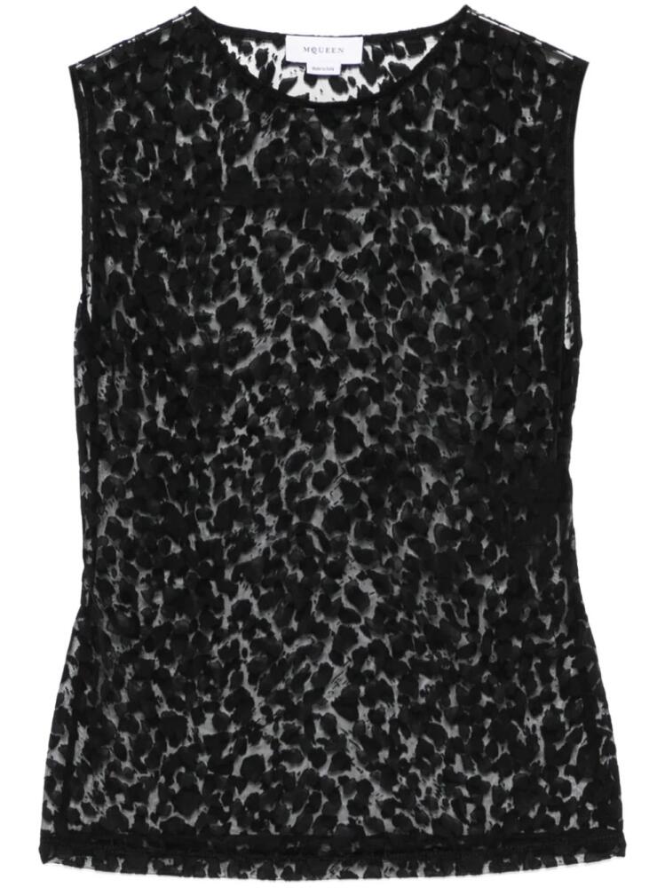 Alexander McQueen leopard-patterned top - Black Cover