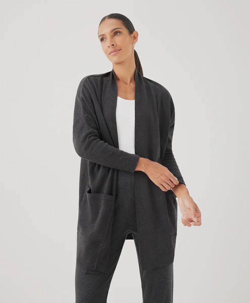 Pact Organic Cotton Airplane Cardigan in Charcoal Heather Cover