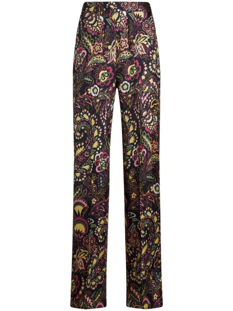 ETRO twill-print straight-legged trousers - Black Cover