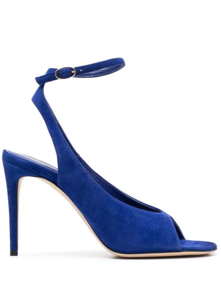 Victoria Beckham suede 110mm sandals - Blue Cover