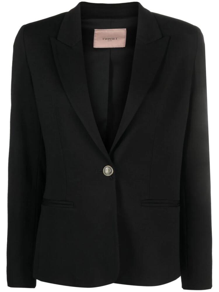 TWINSET logo-buttons single-breasted blazer - Black Cover