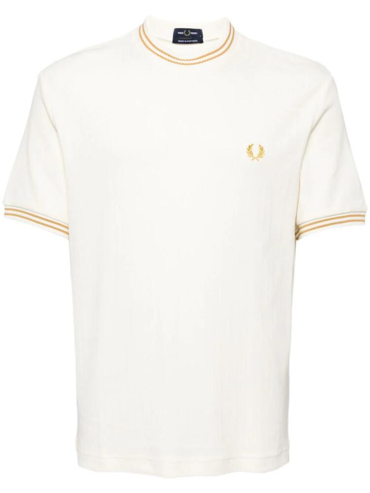 Fred Perry ribbed jersey t-shirt - Neutrals Cover