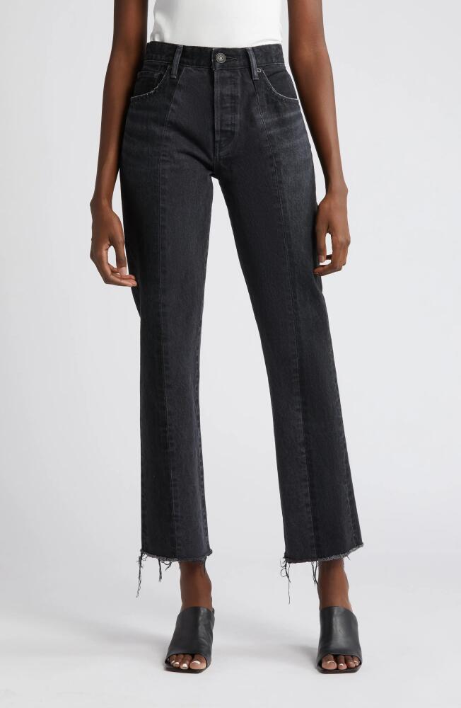 MOUSSY VINTAGE Hearthstone Fray Hem Ankle Jeans in Black Cover