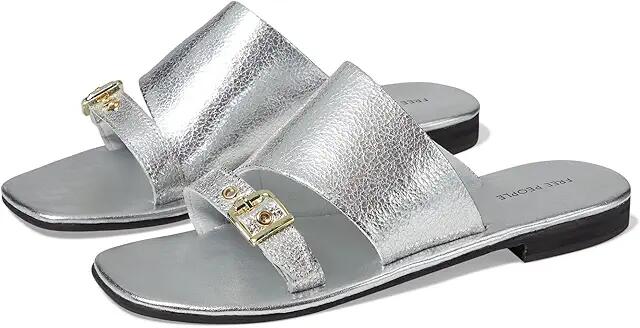 Free People Mila Minimal Flat Sandal (Silver) Women's Sandals Cover