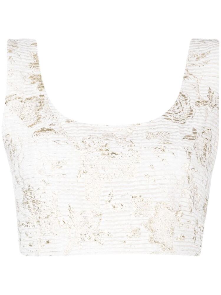 Bambah floral-pattern cropped top - White Cover