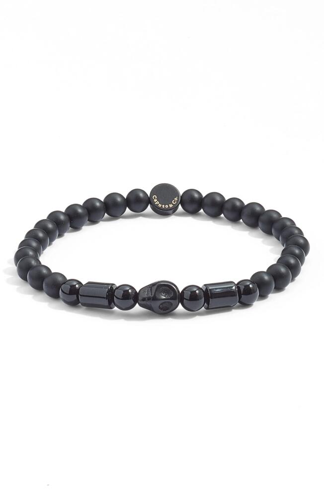 Caputo & Co. Men's Skull Bead Bracelet in Black Onyx Cover