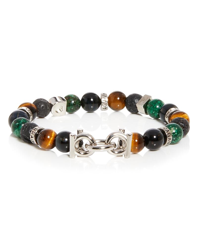 Salvatore Ferragamo Men's Gancini Lava Beads Bracelet Cover