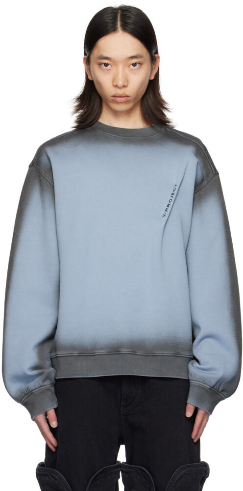 Y/Project Blue Pinched Logo Sweatshirt Cover