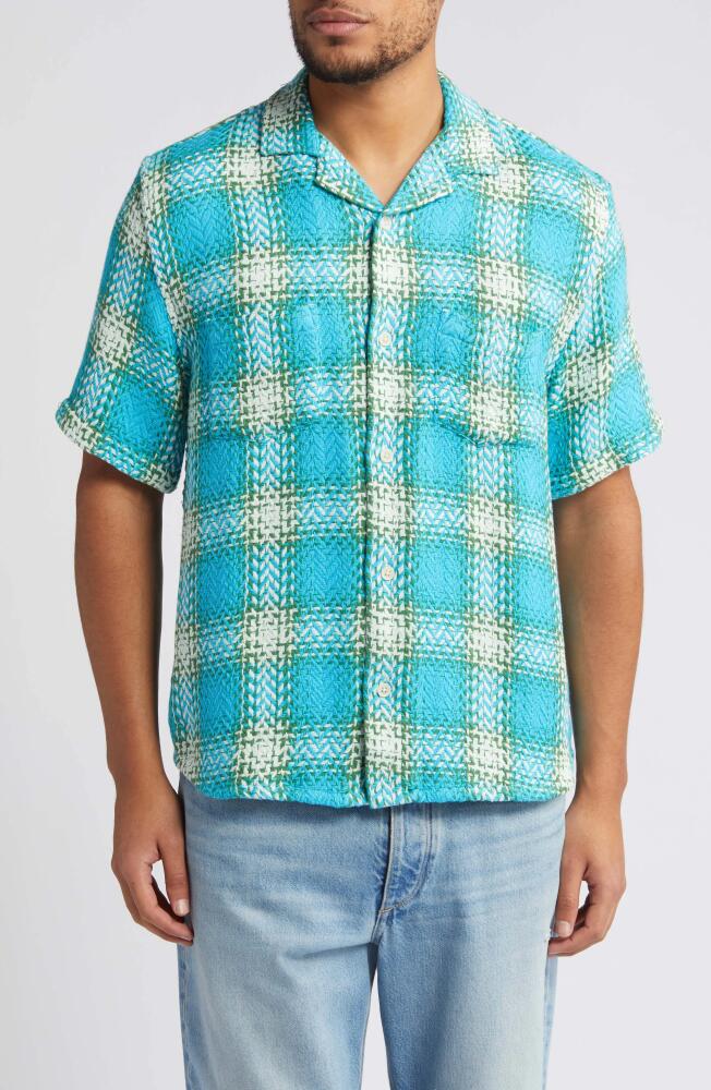 Corridor Wildcard Plaid Short Sleeve Button-Up Shirt in Blue Cover