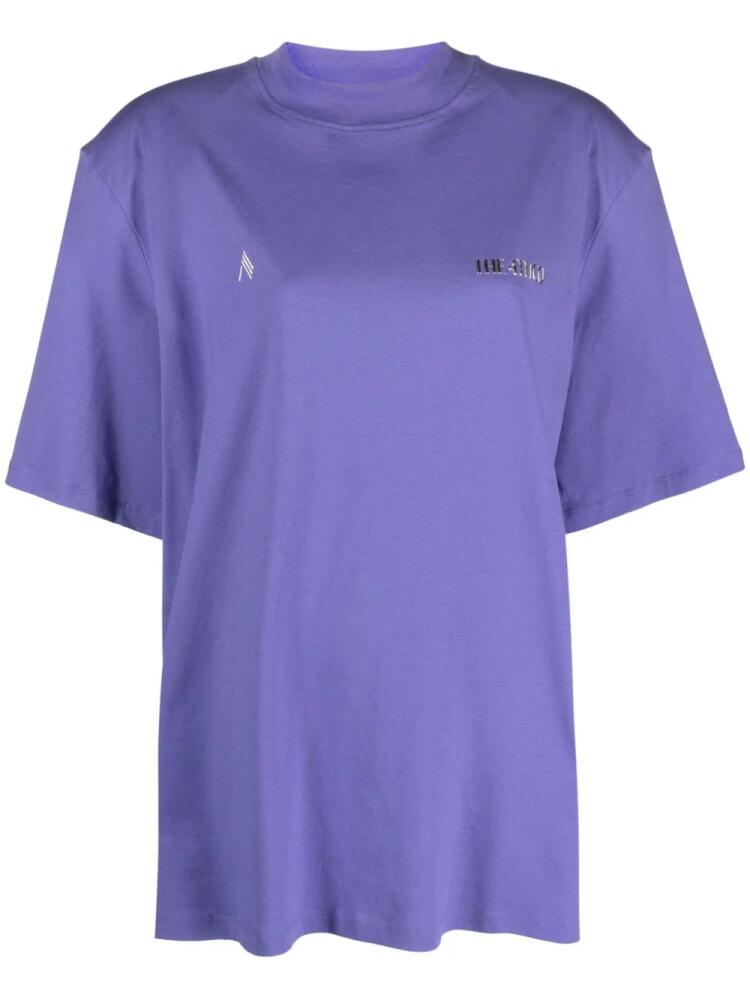 The Attico Kilie shoulder-pads cotton T-shirt - Purple Cover