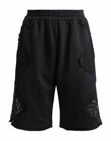 Pink Memories Woman Shorts & Bermuda Shorts Black Cotton, Nylon Cover