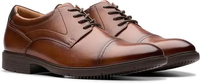 Clarks Eldredge Cap (Dark Tan Leather) Men's Lace Up Wing Tip Shoes Cover