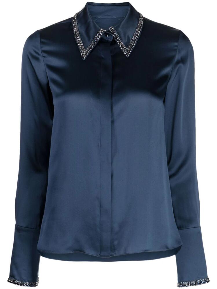 TWP rhinestone-embellished silk shirt - Blue Cover