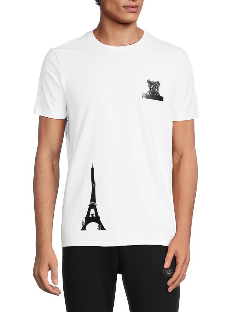 Bertigo Men's Eiffel Tower Crewneck Tshirt - White Cover