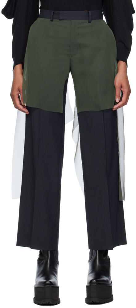 UNDERCOVER Gray Layered Trousers Cover