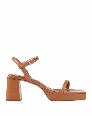 Souliers Martinez Woman Sandals Tan Leather Cover