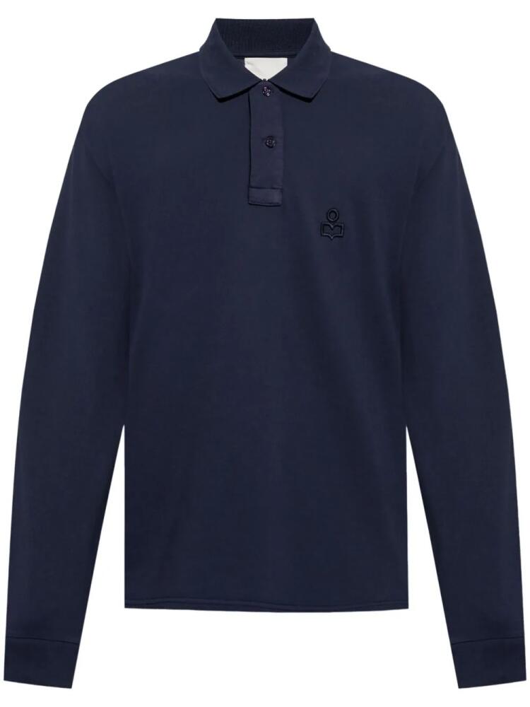 MARANT logo-embroidered cotton polo shirt - Blue Cover