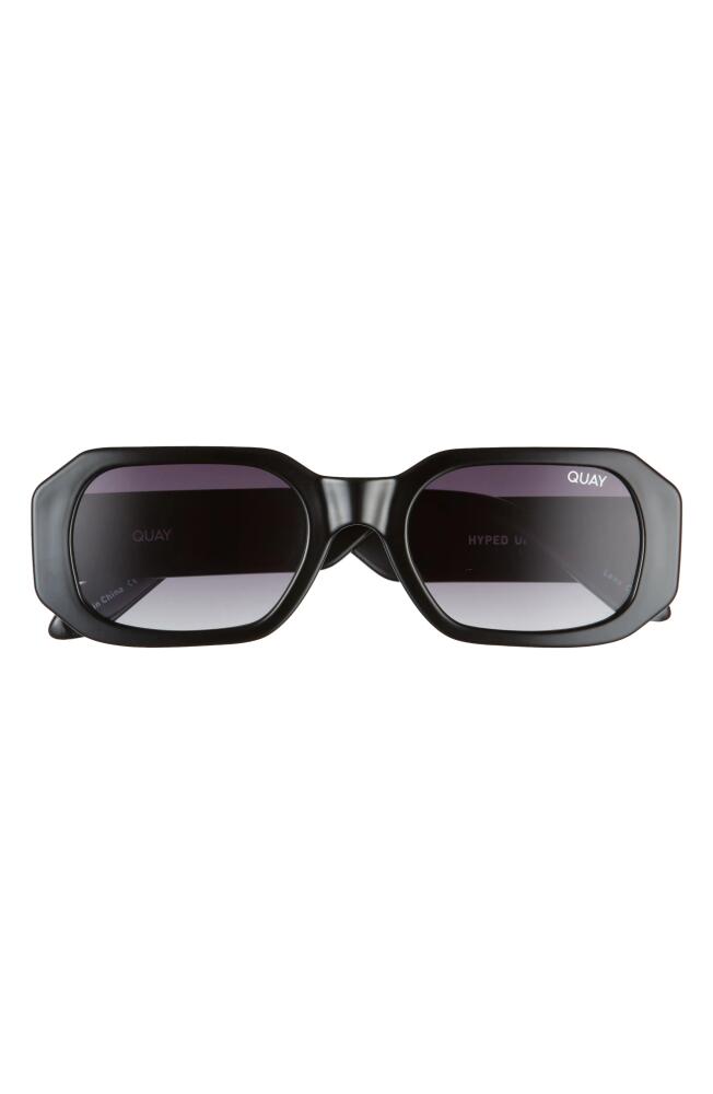 Quay Australia 53mm Hyped Up Square Sunglasses in Black /Smoke Cover