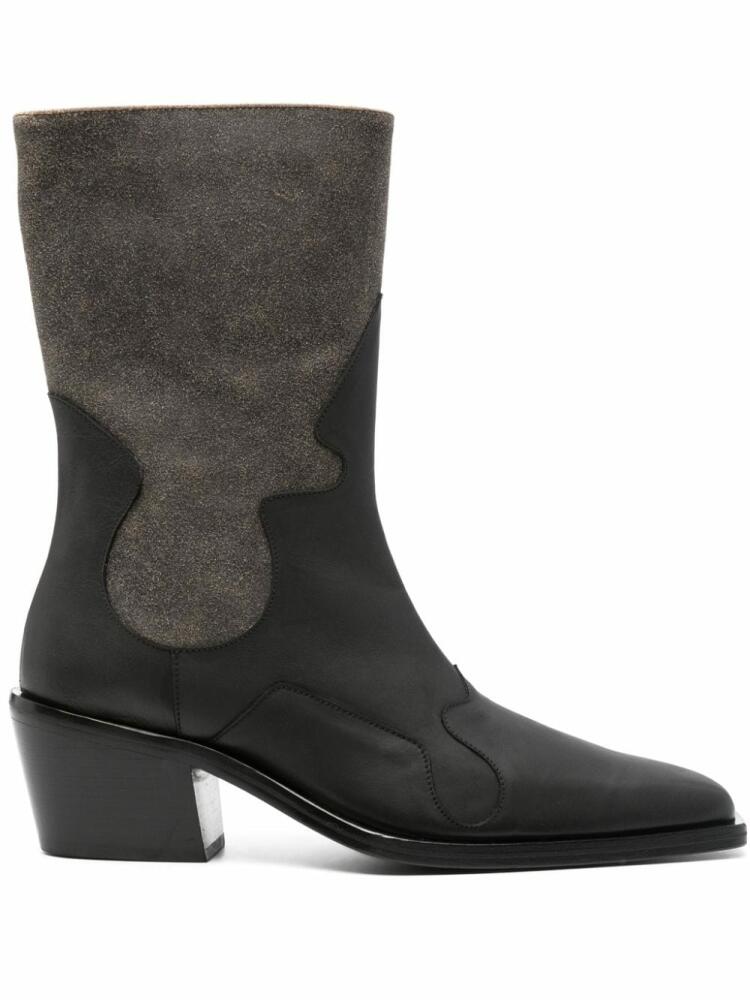 Eckhaus Latta 70mm zipped leather boots - Grey Cover