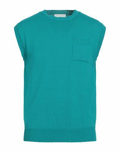 Daniele Fiesoli Man Sweater Turquoise Cotton Cover