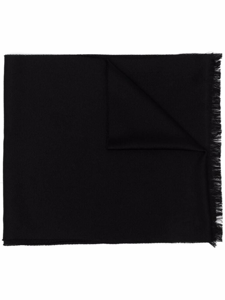 Emporio Armani large fringe scarf - Black Cover