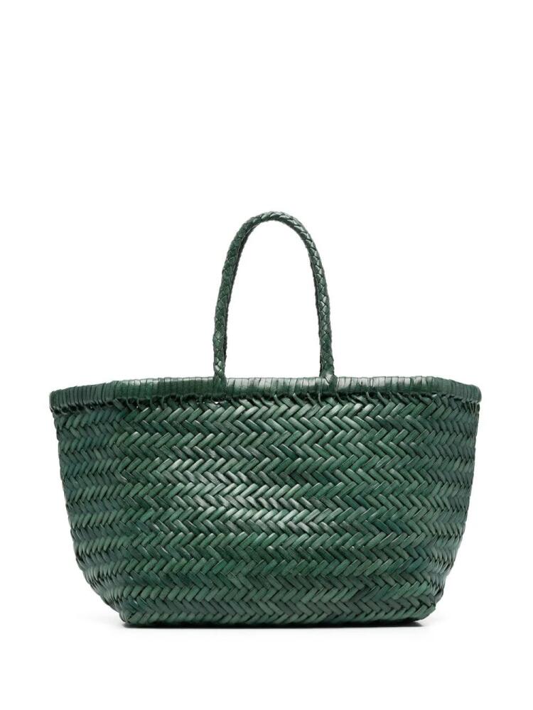 DRAGON DIFFUSION Triple Jump Small woven leather tote - Green Cover