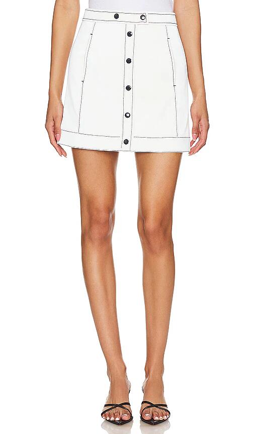 Cinq a Sept Faux Leather Ciara Skirt in White Cover