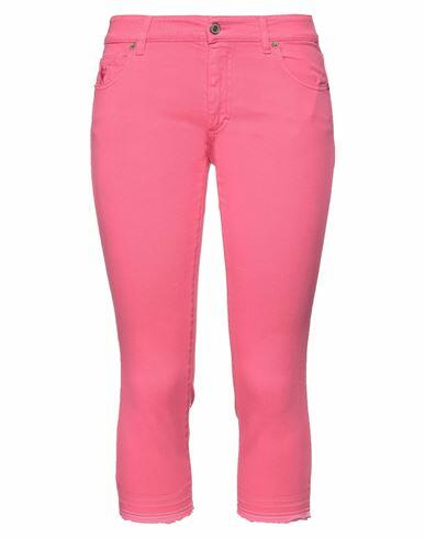 Avantgar Denim By European Culture Woman Pants Fuchsia Cotton, Polyester, Elastane Cover