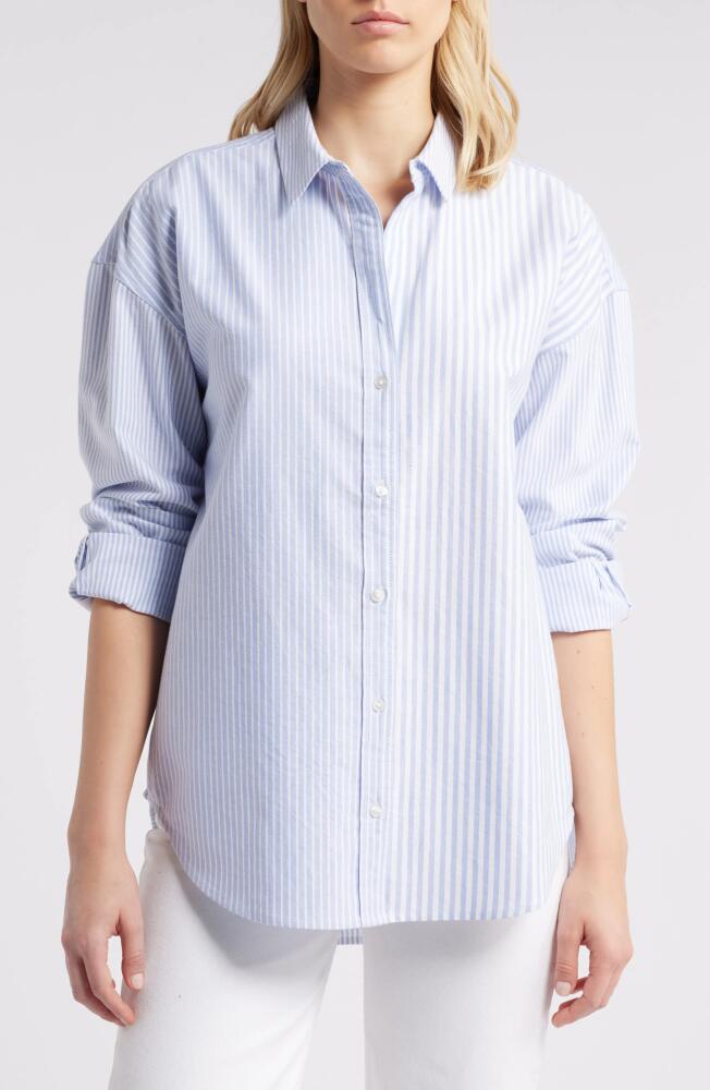 beachlunchlounge Stripe Oversize Shirt in Blue Oxford Multi Cover