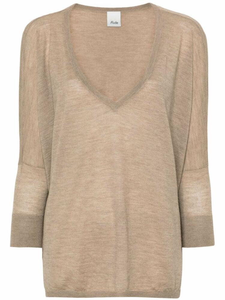 Allude V-neck cashmere jumper - Brown Cover