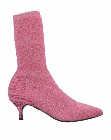 Strategia Woman Ankle boots Pink Textile fibers, Soft Leather Cover