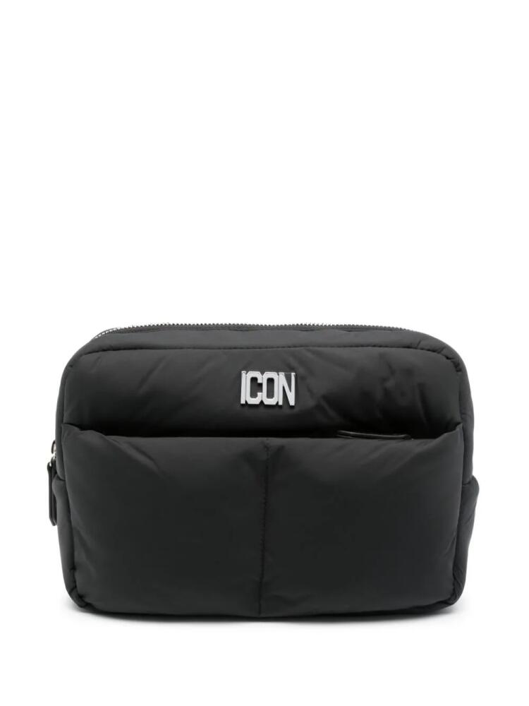 DSQUARED2 logo-plaque make-up bag - Black Cover