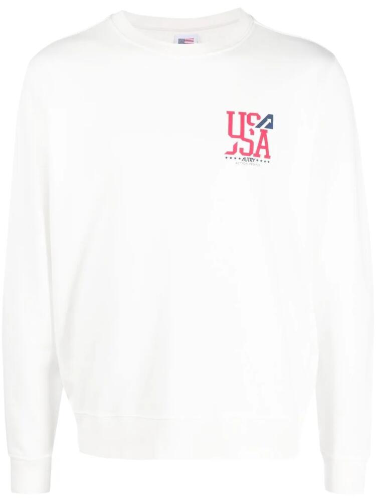 Autry cotton logo-print sweatshirt - White Cover