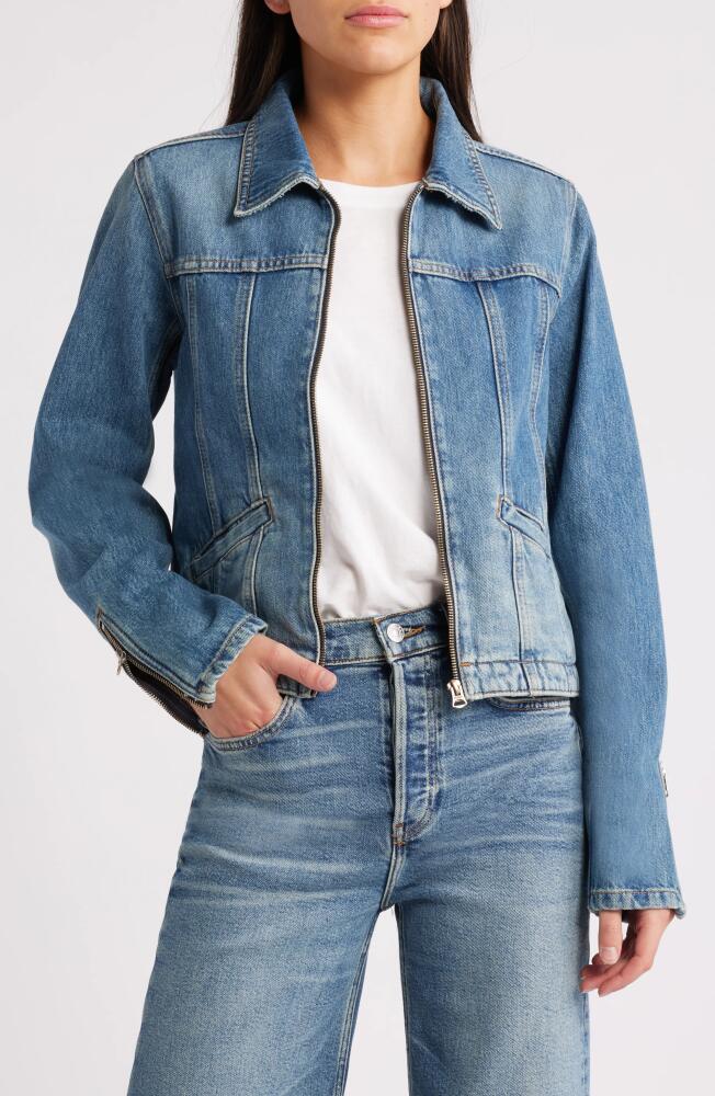 Re/Done Slim Fit Denim Jacket in Crafted Indigo Cover