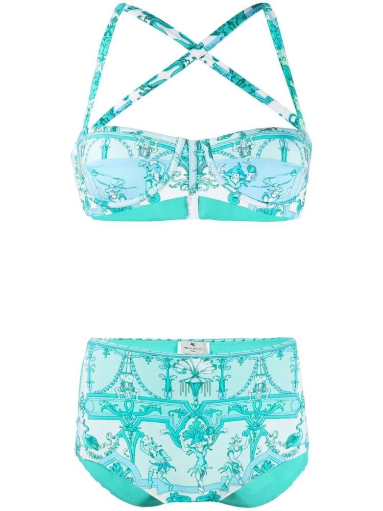 ETRO scarf-print bikini set - Blue Cover