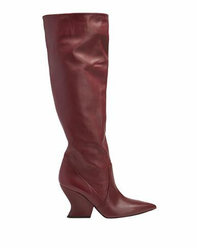 8 By Yoox Leather Wedge Sole High Boot Woman Boot Burgundy Ovine leather Cover