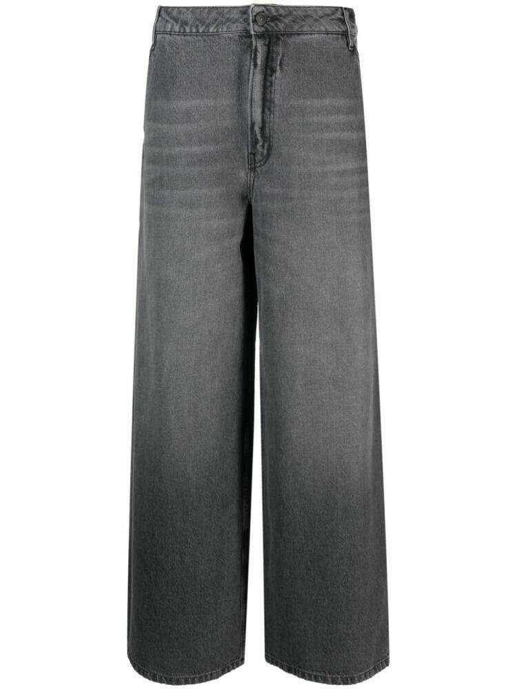 Gauchère wide-leg washed jeans - Grey Cover