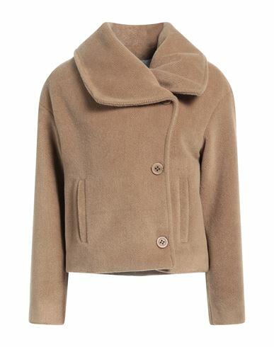 Silvian Heach Woman Coat Camel Polyester Cover