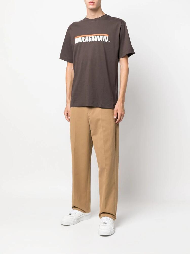 Etudes logo-print short-sleeved T-shirt - Brown Cover