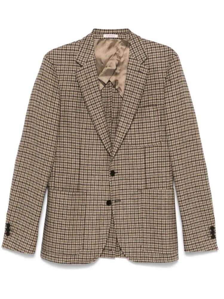 FURSAC houndstooth-pattern wool blazer - Neutrals Cover