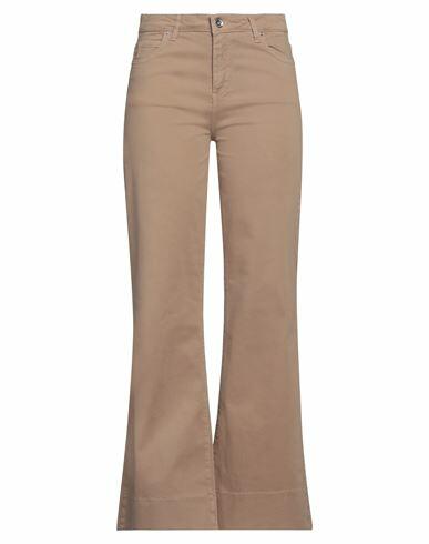 Take-two Woman Pants Camel Cotton, Elastane Cover